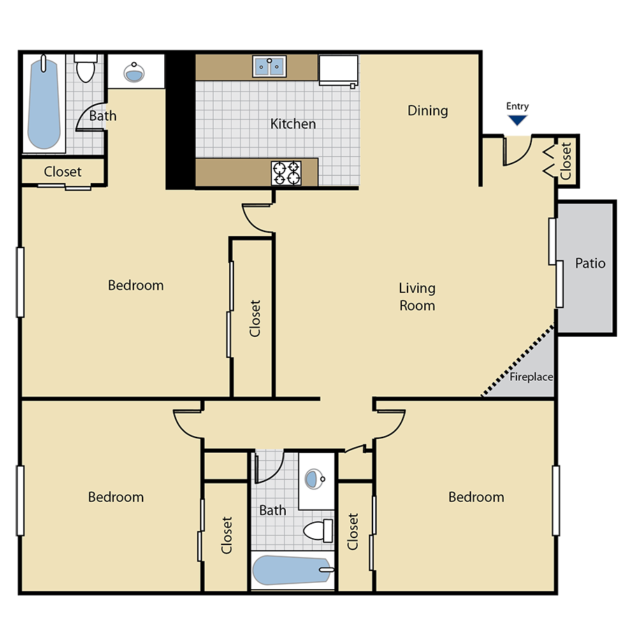 Floor Plans of HILLTOP GARDEN in Carmichael, CA